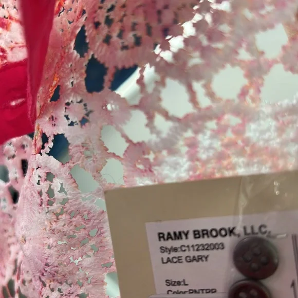 Ramy Brook Gary Princed Lace Swim Cover Up Shirt - Picture 8 of 8